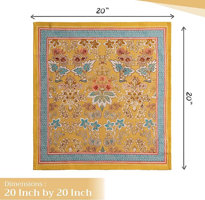 Maison d' Hermine Cloth Napkins Set of 4 100% Cotton Everyday Reusable Square Napkins Cloth Washable Dinner Party Wedding Restaurant Valentines Day Decorations Spring/Summer (Marquise, 20" x 20")