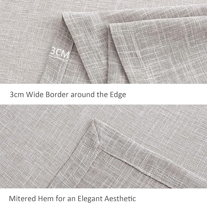 maxmill Flaxy Faux Linen Table Cloth with 2-Tone Slubby Texture Wrinkle Resistant Anti-Shrink Soft Tablecloth for Kitchen Dining Tabletop for Buffet Banquet Parties Rectangle 52 x 70 Inch Linen