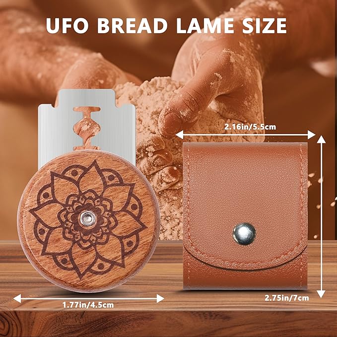 UFO Bread Lame Cutter for Homemade Sourdough,Bread Scorer Tool for Sourdough with 5 Blades and Case,Slashing Tool Bread Cutting Knife for Artisan Bread and Baguette Makers,Dot flower