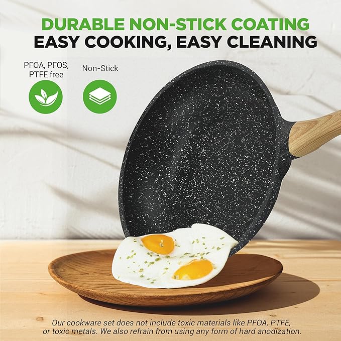 NutriChef 22‑Piece Non‑Stick Ceramic Pots and Pans Set – For All Cooktops Including Induction – PTFE & PFAS Free, Includes Bakeware & Utensils
