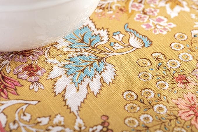 Maison d' Hermine Table Cloth Round Table 100% Cotton 63 Round Inches Tablecloth Reusable Decorative for Dining Room Farmhouse Home Valentines Day Decorations Spring Summer - Marquise