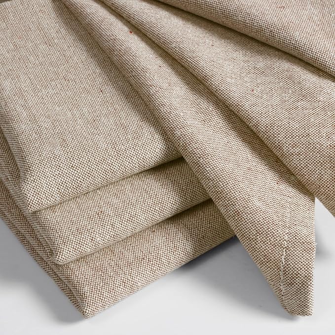Native Fab Cloth Napkin Set of 12, 100% Chambray Cotton, Washable, Reusable Dinner Cloth Napkin 17x17 inches, Table Decor Napkins for Dinner, Events, Brown