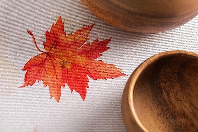 Maison d' Hermine Table Cloth Round Table 100% Cotton 63 Inches Fall Tablecloth Reusable Everyday Use for Thanksgiving Christmas Decorations Dining Farmhouse Party (Amarante)