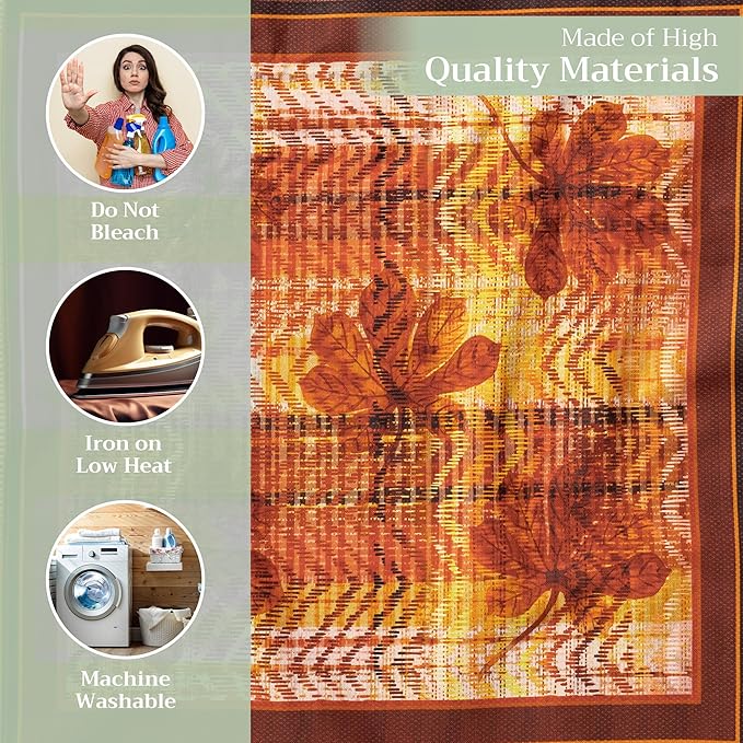 Maison d' Hermine Cloth Napkins Set of 4 100% Cotton for Thanksgiving Christmas Decorations Everyday Reusable Square Fall Napkins Cloth Washable Dinner Party (Thanksgiving Tartan, 20"x20")