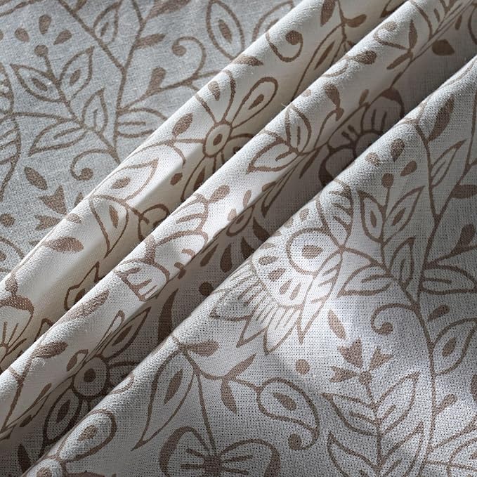 Ridhi Block Print Round Taupe Jal Reusable Tablecloth 100% Cotton 60" Inch Decorative Table Cover eveyday Dining, Home, Party, Wedding, Farmhouse Gift for Spring, Easter, Valentine