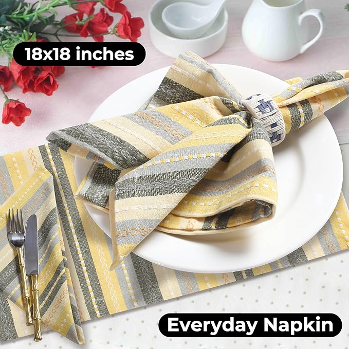 Homidate Cloth Dinner Napkins – Machine Washable Reusable Fabric Napkins for Weddings, Parties & Table Decorations