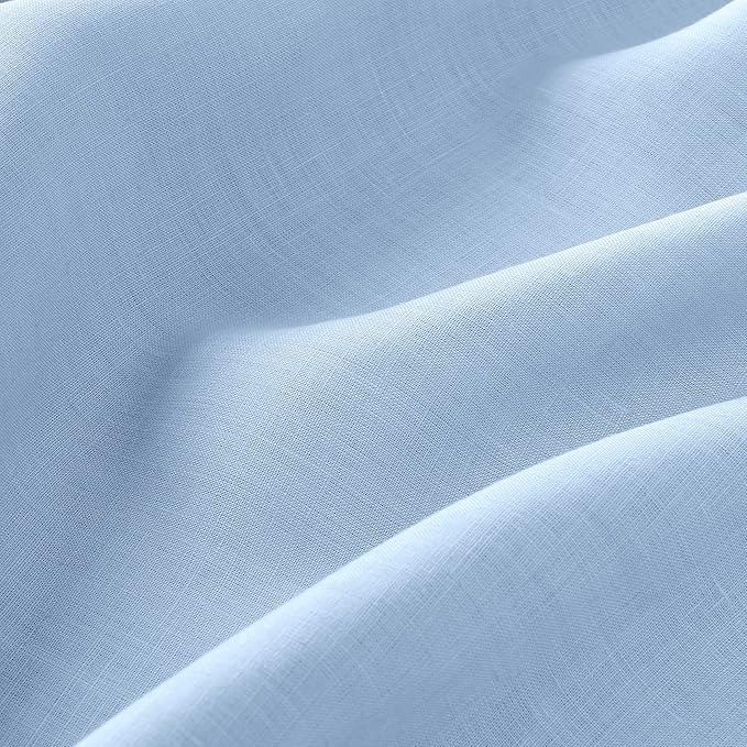 D'Moksha Homes Powder Blue Linen Tablecloth 60 x 120 Inch - 100% Pure Linen Hemstitch Tablecloth for Rectangle Tables - Classic Hemstitch, Machine Washable Table Cloth for Spring, Easter
