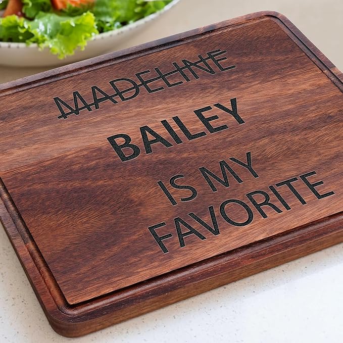 Personalized My Favorite Child Funny Cutting Board, Mom & Dad Kitchen Gifts, Mothers Day Gifts Idea from Daughter, Son, Customizable Birthday Gifts for Parents, Fathers Day Present, Christmas Gifts
