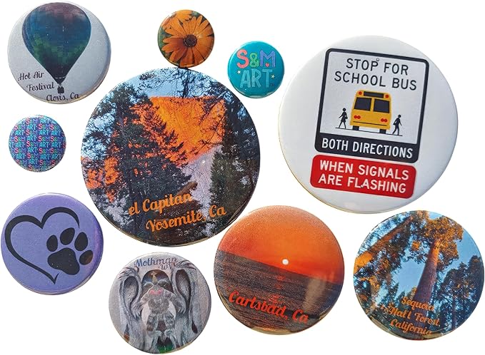 Custom Button Magnets - Your Art, Text or Photo Personalized - Variety of Sizes