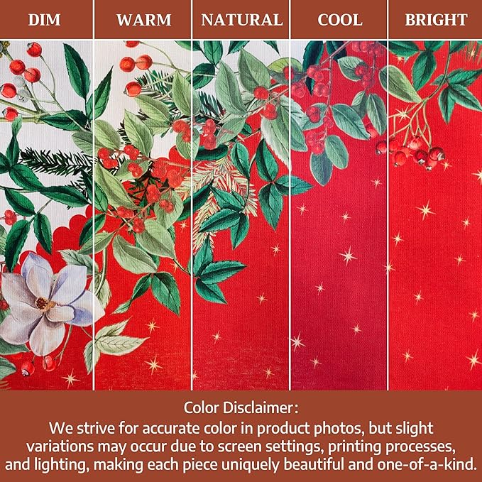 Maison d' Hermine Table Cloth Round Table 100% Cotton 69 Inches Fall Tablecloth Reusable Everyday Use for Thanksgiving Christmas Decorations Dining Farmhouse Party (Noel)