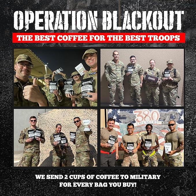 Blackout Coffee Pitch Black Espresso Whole Bean Coffee – Extra Dark Roast, European-Style, Powerfully Bold – Freshly Roasted 12oz Bag.