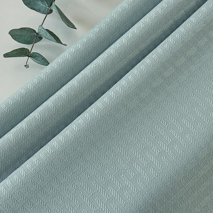 maxmill Rectangle Tablecloth Weaved Pattern Waterproof Spillproof Wrinkle Free Table Cloth, Kitchen Dining Tabletop Decoration, Fabric Table Cover for Holiday Parties, 52 x 70 Inch, Dusty Blue