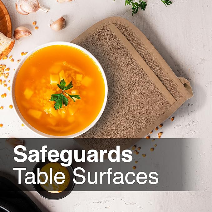 RITZ Terry Pocket Mitt & Hot Pad: Unparalleled Heat Resistant, Durable 100% Cotton – Ergonomically Designed for Optimal Grip – Easy-Care Machine Washable – 4-Pack, Mocha Brown