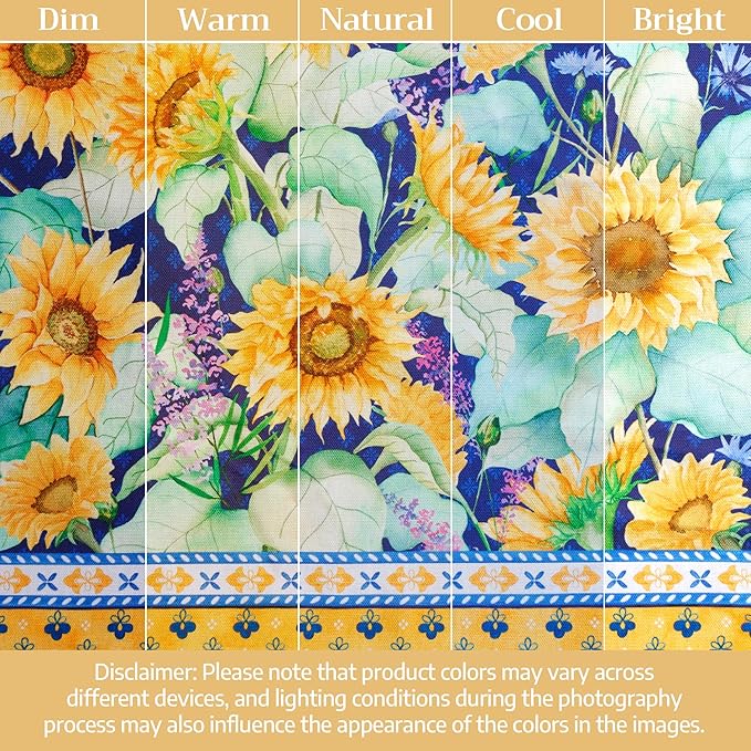 Maison d' Hermine Cloth Napkins Set of 4 100% Cotton Everyday Reusable Square Napkins Cloth Washable Dinner Party Wedding Restaurant Valentines Day Decorations Spring/Summer(Sunflower Days, 18" x 18")