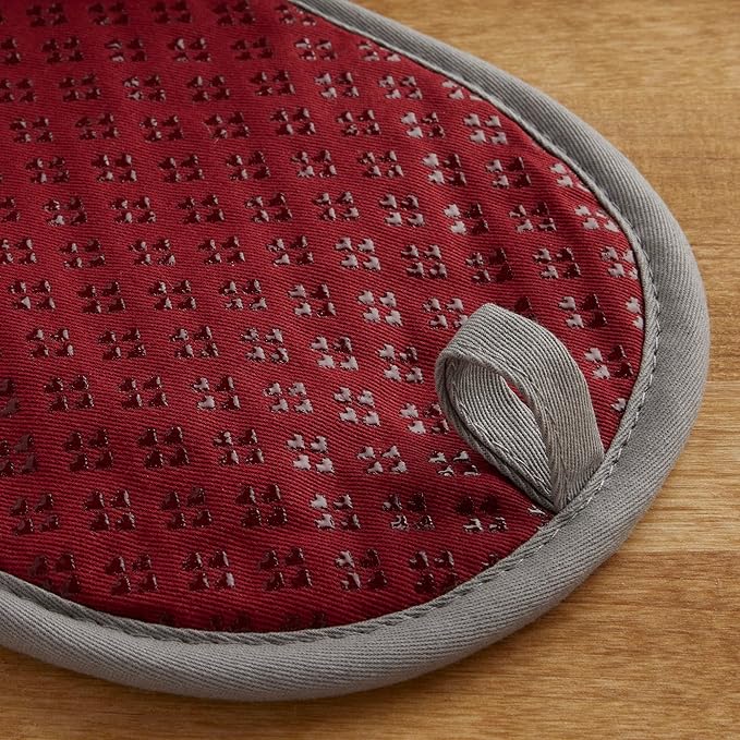 KitchenAid Asteroid Pot Holder 2-Pack Set, Smoked Paprika Red, 6.5"x10"
