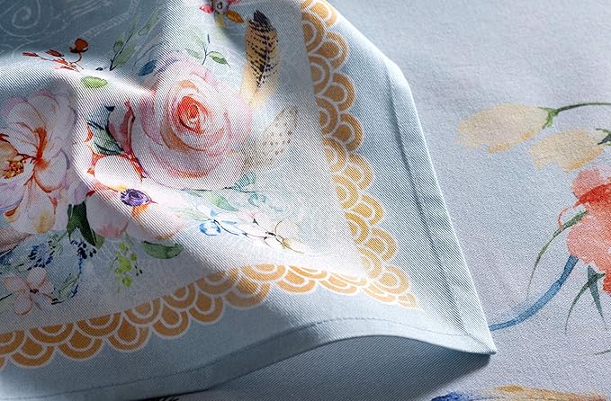 Maison d' Hermine Cloth Napkins Set of 4 100% Cotton Everyday Reusable Square Napkins Cloth Washable Dinner Party Wedding Restaurant Valentines Day Decorations Spring/Summer (Ibiza - Blue, 20" x 20")