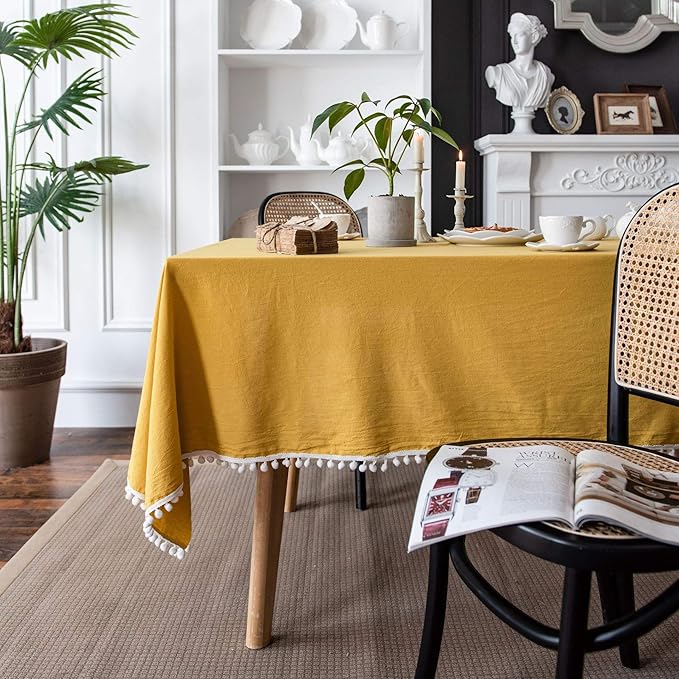 Rectangular Tablecloth Solid Color Tablecloth Style Orange Tablecloth Plain Tablecloth Holiday Decoration Home(Style2,100 * 140cm)