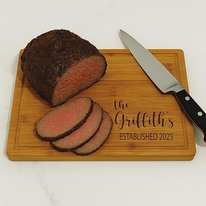 Personalized Cutting Board, Custom Bamboo Engraved Charcuterie Boards - Present for Wedding, Bridal Shower, Anniversary, Housewarming Gift Idea for Couples, Engraved Chopping Boards.