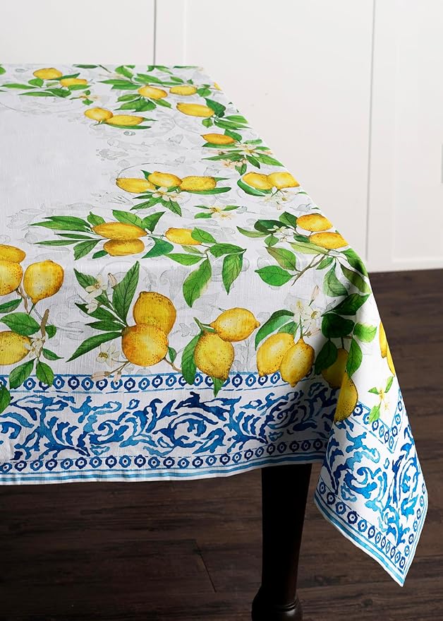Maison d' Hermine Table Cloth Rectangle Table 100% Cotton 70 x 108 Inches Tablecloth Reusable Decorative for Dining Room Farmhouse Home Valentines Day Decorations Spring Summer - Cedrat