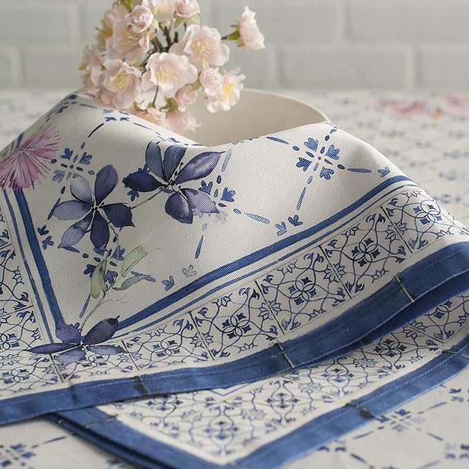 Maison d' Hermine Cloth Napkins Set of 4 100% Cotton Everyday Reusable Square Napkins Cloth Washable Dinner Party Wedding Restaurant Valentines Day Decorations Spring/Summer (Faience, 20" x 20")