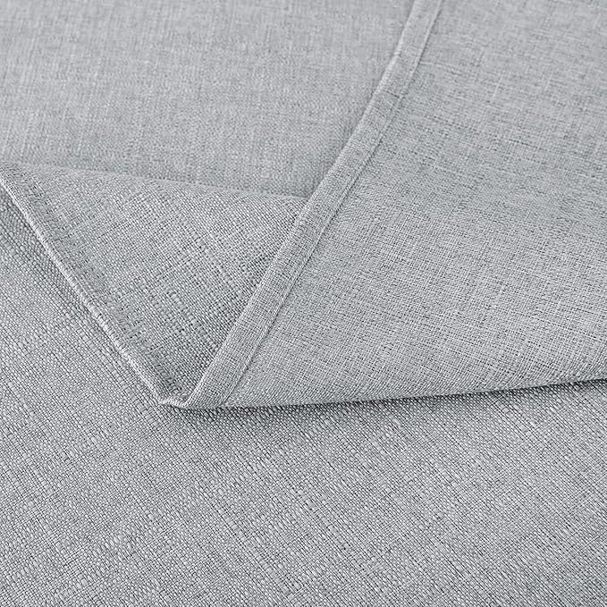NLMUVW Light Grey Linen Table Cloth for Rectangle 6ft, Textured Tablecloth Decorative Water Resistant Table Cover for Kitchen Dining and Party, 54 x 78 Inch