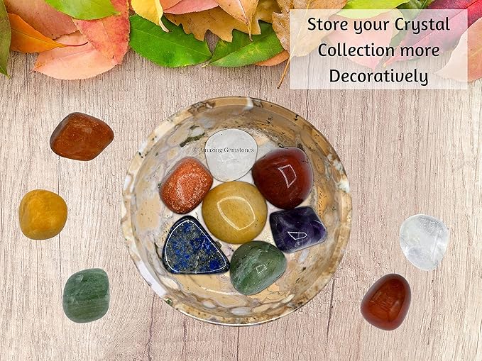 Conglomerate Jasper Crystal Bowl - 2 Inch Decorative Bowls for Room and Home Decor - Gemstone Healing Crystals for Elegant Display, Positive Energy Balance and Gift