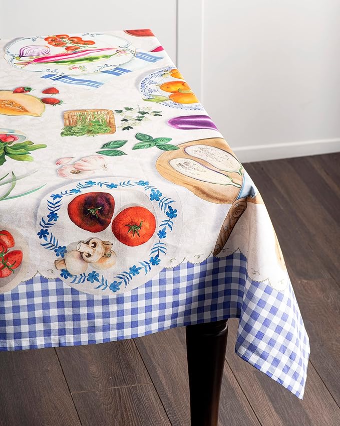 Maison d' Hermine Table Cloth Rectangle Table 100% Cotton 70 x 108 Inches Tablecloth Reusable Decorative for Dining Room Farmhouse Home Valentines Day Decorations Spring Summer - Gourmand
