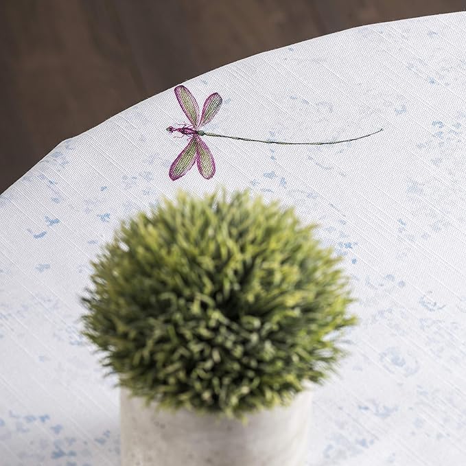 Maison d' Hermine Table Cloth Round Table 100% Cotton 69 Round Inches Tablecloth Reusable Decorative for Dining Room Farmhouse Home Valentines Day Decorations Spring Summer - Fleurs De Mai