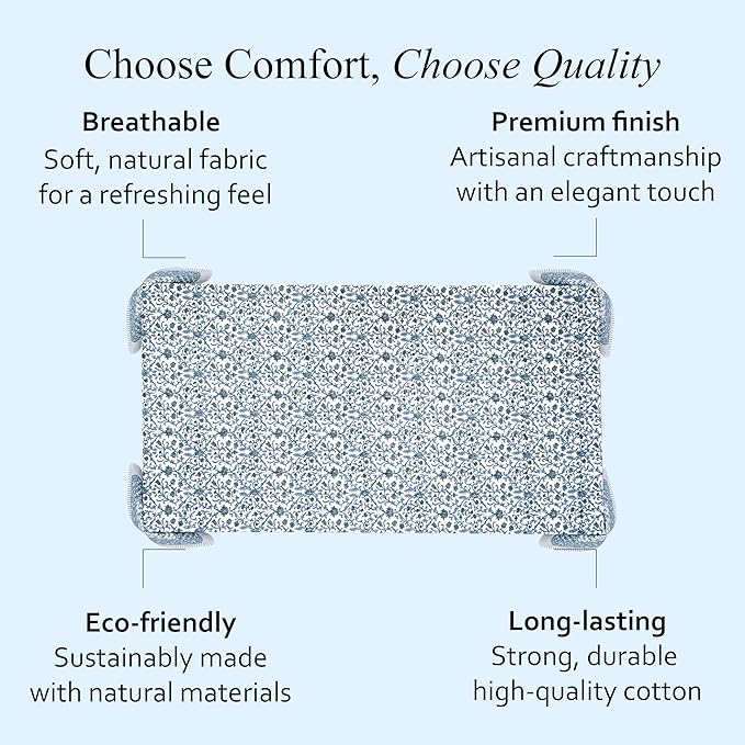 CPC Ocean Vine Tablecloth 100% Cotton 80x120 Inch Indian Block Print Rectangle Table Cover, Table Cloth for Gifting in Weddings, Halloween, Fall, Christmas, Thanksgiving