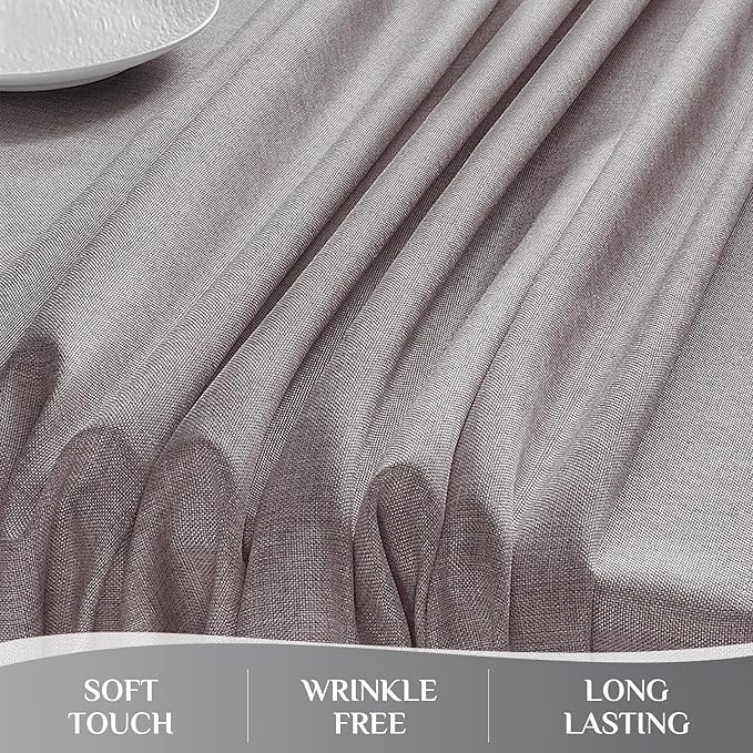 Softalker Outdoor Tablecloth 84x60 Inch Rectangle Grey Table Cloths Linen Textured Stain and Wrinkle Resistant Modern Decorative Dining Table Cover for Spring, Summer, Tea Party, Birthday, Pinic