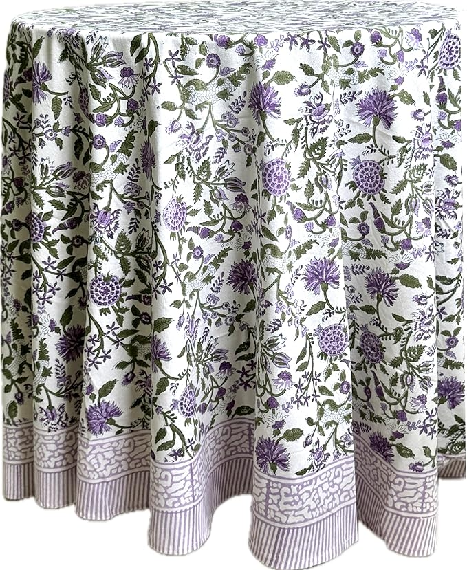 ATOSII Cotton Tablecloth Mahoka 90" Inches Round