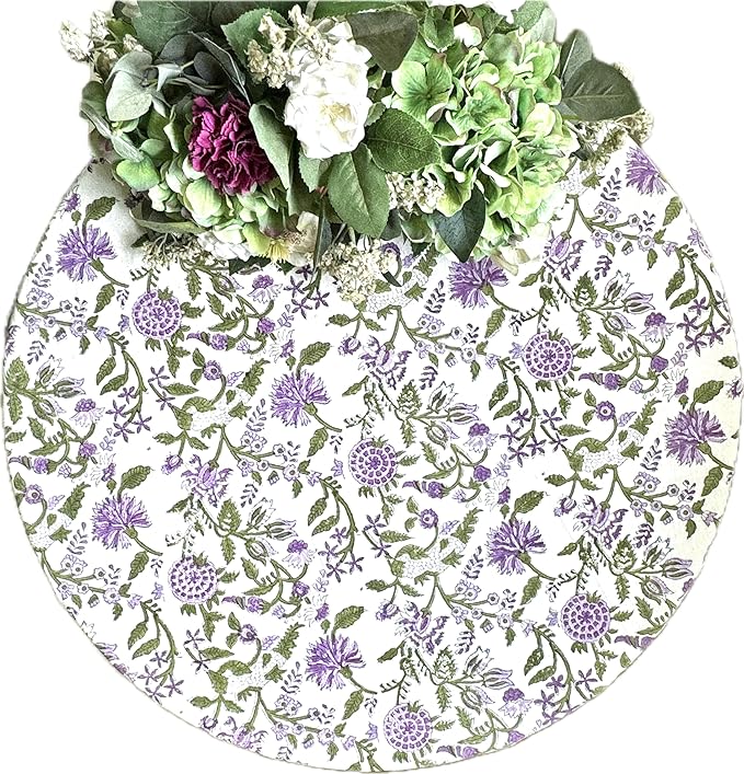 ATOSII Cotton Tablecloth Mahoka 90" Inches Round