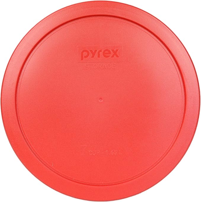 Pyrex 7402-PC 6/7 Cup Red BPA-Free Plastic Lid (4-Pack) - Made in USA