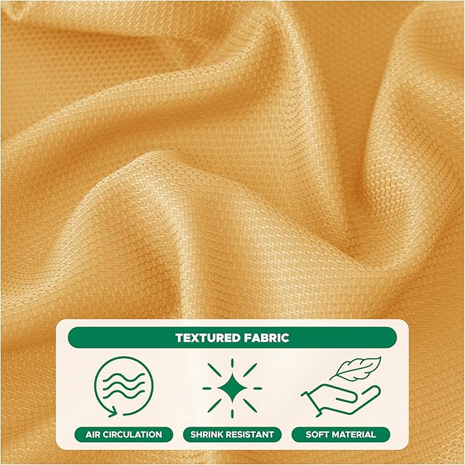 Biscaynebay Fall Tablecloth Textured Fabric 70x120 Inch Rectangular, Fall Gold Thanksgiving Autumn Harvest Water Resistant Fabric Tablecloths for Kitchen, Dining, Wedding, Parties Machine Washable