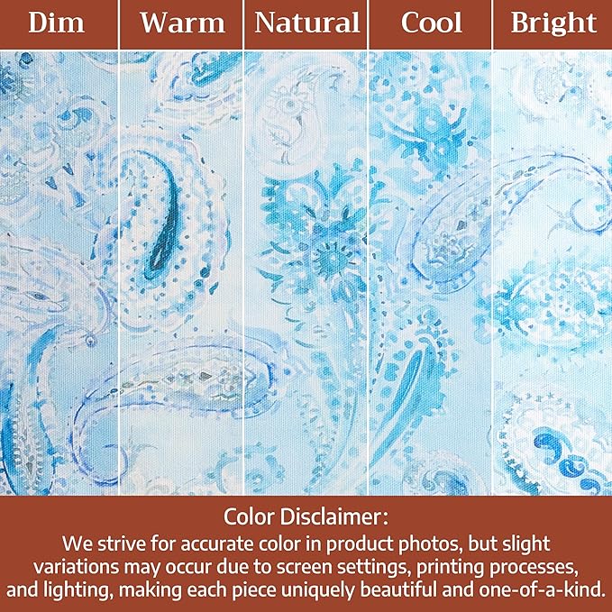 Maison d'Hermine Premium Table Cloth Round Table 100% Cotton 70 Inches Tablecloth Reusable Decorative Everyday Use for Dining Room, Farmhouse, Home, Party, Festive & Wedding - Paisley Blues