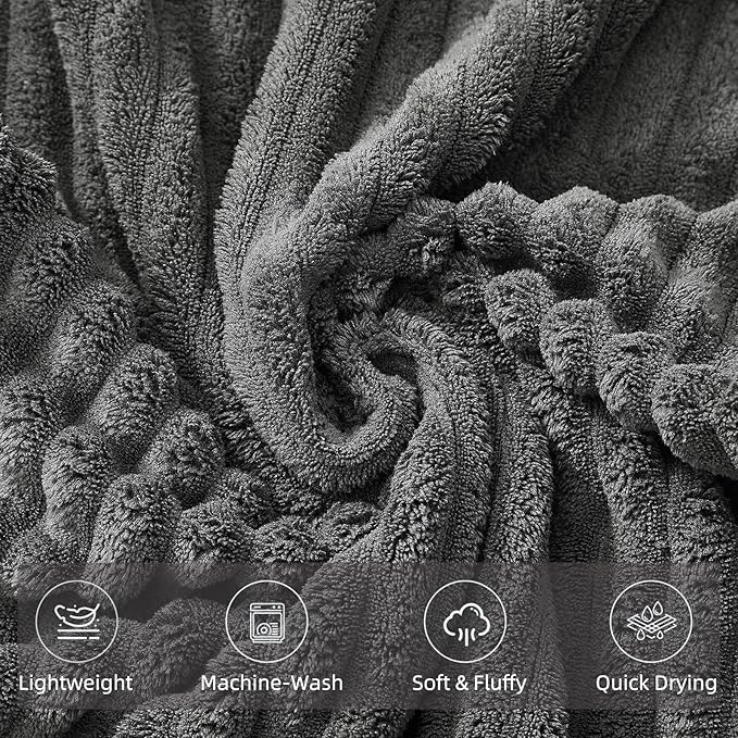 Oversized Bath Sheets 40x80 Inches Extra Large Bath Towels for Adults Super Soft Quick Dry Highly Absobent Microfiber Shower Towels for Bathroom, Pool, Gym, Yoga Towel (Charcoal Gray, 2Piece)