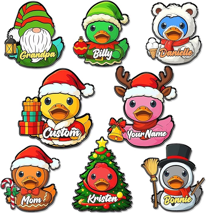 Custom Christmas Duck Cruise Door Magnets Fun Duck Cruise Door Decorations Ducky Magnets Stickers Decals Magnetic Reusable Cruiser Ship Magnet for Doors Car Fridge Refrigerator Birthday Kitchen Decor