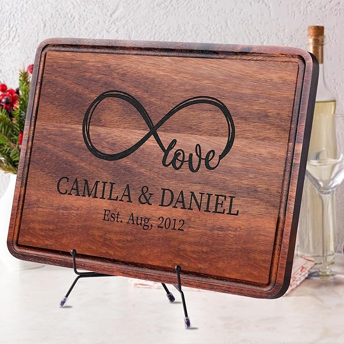 Personalized Cutting Board for Couples 2025, Wedding, Engagement Gifts for Couples, Anniversary, Bridal Shower, Housewarming, Christmas, Customized Ideas for Men, Women, Family
