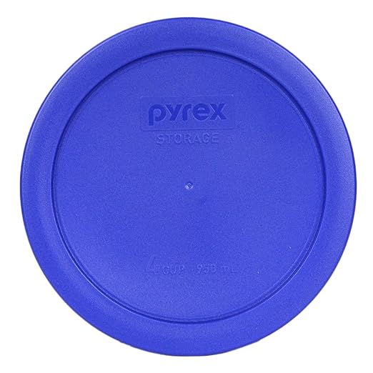 Pyrex Light Blue 4 Cup Round Storage Cover #7201-PC for Glass Bowls - 2 Pack