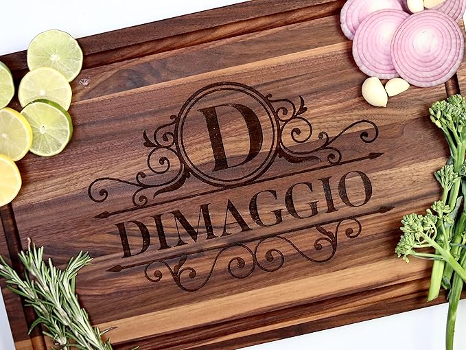 Personalized Cutting Board – Custom Engraved Walnut, Maple, or Cherry Wood – Wedding, Anniversary, Housewarming, Retirement, Charcuterie Gift