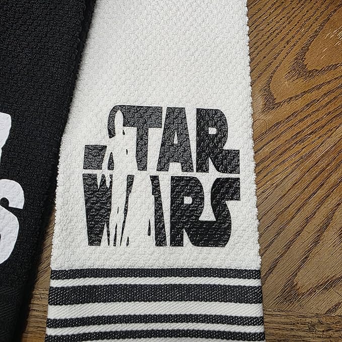 Star War* Kitchen Towels/Disne* Kitchen Towels Storm Troopers/Jedi/Dart* Vade* Kitchen/Bathroom Towels (Black and White Towels)