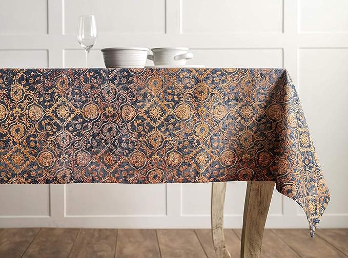 Maison d' Hermine Table Cloth Square Table 100% Cotton 54 x 54 Inches Fall Tablecloth Reusable Everyday Use for Thanksgiving Christmas Decorations Dining Farmhouse Party (Imperfection)
