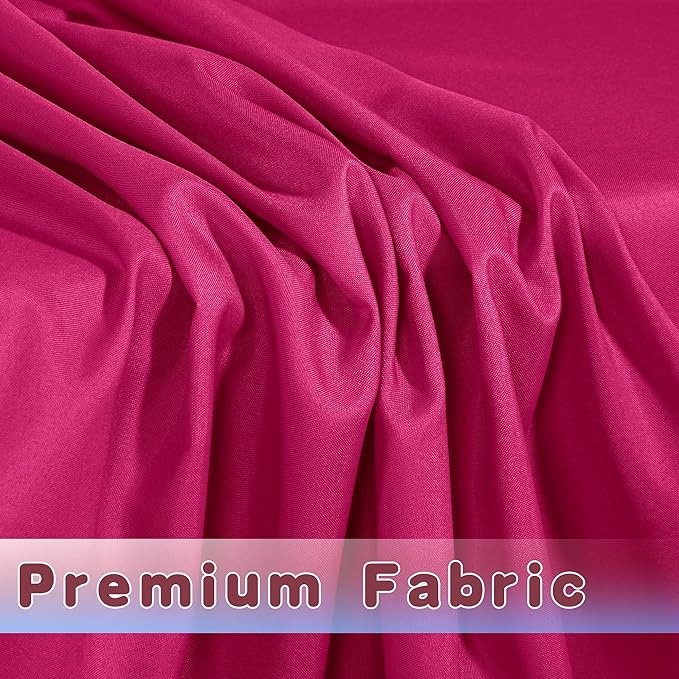 HolidayIdeas 2 Pack Fitted Tableclothes - 48 x 24 Inch - Fuchsia/Hot Pink Rectangle Tablecloths for 4 Foot Tables, Polyester Fabric Table Covers for Folding Table, Parties, Baby Shower, Trade Show