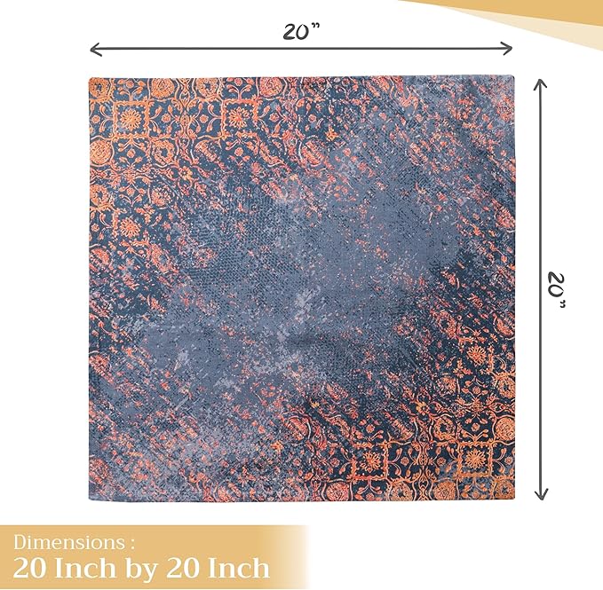 Maison d' Hermine Cloth Napkins Set of 4 100% Cotton for Thanksgiving Christmas Decorations Everyday Reusable Square Fall Napkins Cloth Washable Dinner Party (Imperfection, 20"x20")