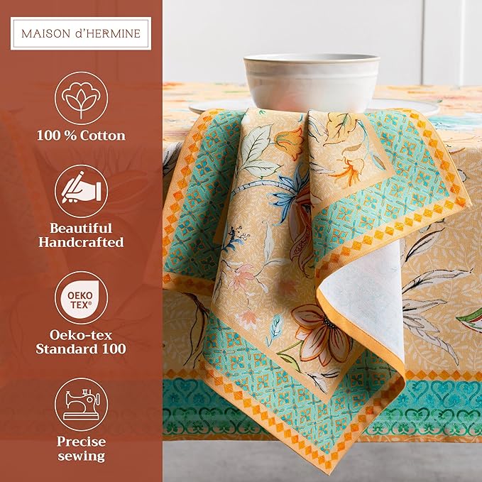 Maison d' Hermine Cloth Napkins Set of 4 100% Cotton Everyday Reusable Square Napkins Cloth Washable Dinner Wedding Restaurant Valentines Day Decorations Spring/Summer (Luxury Loft - Peach, 20" x 20")
