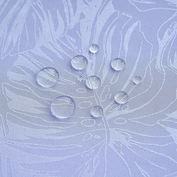 Round Tablecloth 80 Inch Fabric Table cloth Leaves Pattern Scalloped Edge Silky Soft Tablecloth Waterproof Wrinkle Resistant Washable Table Cover Dinning Party Banquet Decoration (Purple)