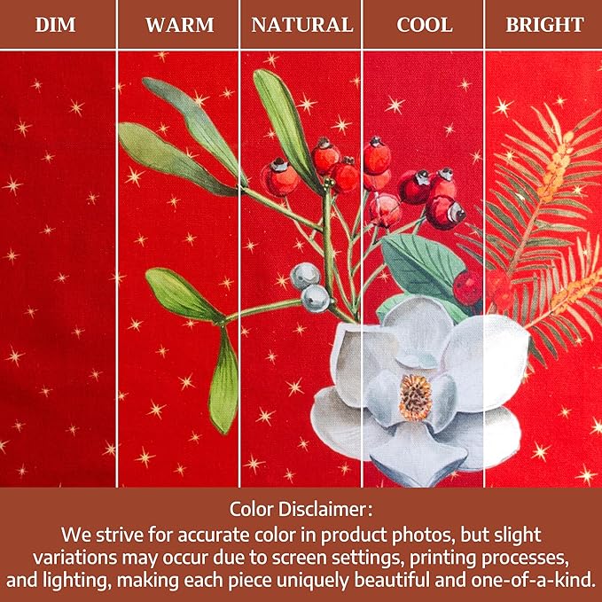Maison d' Hermine Cloth Napkins Set of 4 100% Cotton for Thanksgiving Christmas Decorations Everyday Reusable Square Fall Napkins Cloth Washable Dinner Party (Noel, 20"x20")