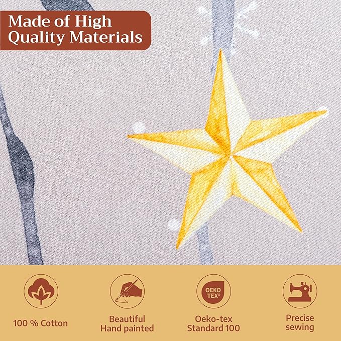 Maison d' Hermine Table Cloth Rectangle Table 100% Cotton 54 x 72 Inches Fall Tablecloth Reusable Everyday Use for Thanksgiving Christmas Decorations Dining Farmhouse Party (Fairy Christmas)