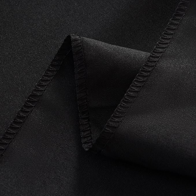 2-Pack 60x102 inch Black Table Cloths, Solid Stain and Wrinkle Resistant Oblong Tablecloth, Premium Plain Weave Polyester Fabric Rectangle Table Linen Covers for Hotel, Wedding