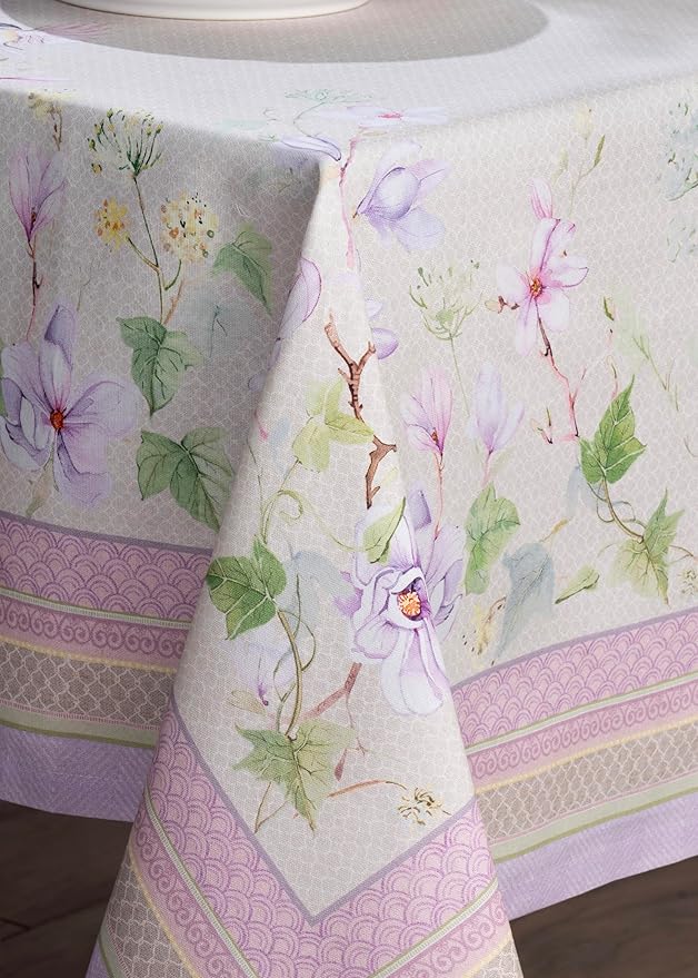 Maison d' Hermine Table Cloth Rectangle Table 100% Cotton 70 x 90 Inches Tablecloth Reusable Decorative for Dining Room Farmhouse Home Valentines Day Decorations Spring Summer - Magnolia Mornings